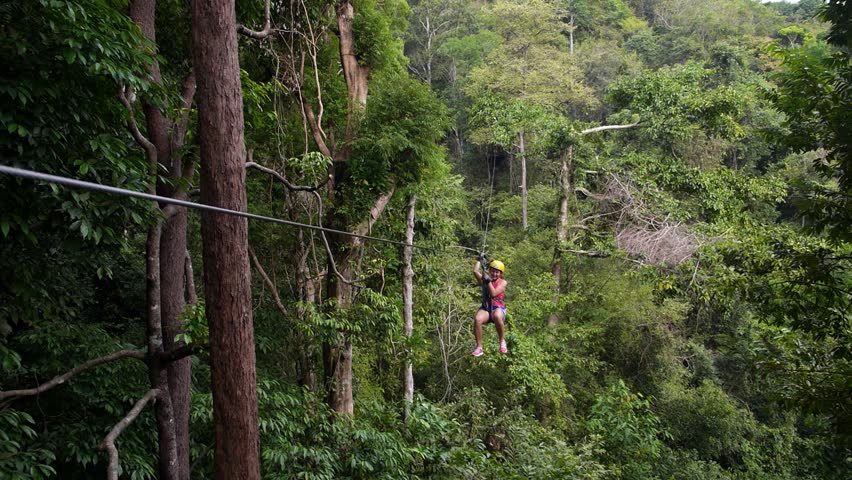Woman On Zipline Stock Footage Video 2144255 - Shutterstock
