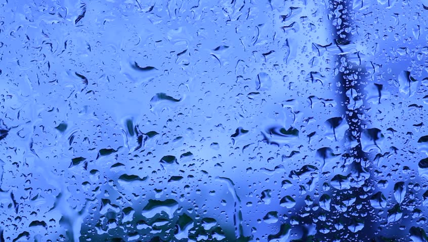 Raindrops Running Down The Window Glass Stock Footage Video 3952727 