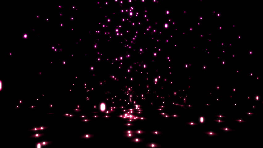 Falling Pink Sparkles Against Black Background Stock Footage Video