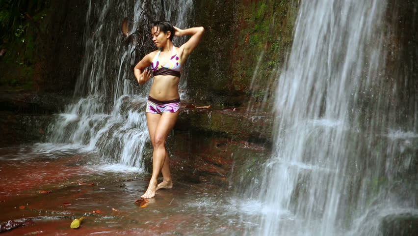 Sexy Dancer On Waterfall In Borneo Rainforest Stock Footage Video 3037465 Shutterstock