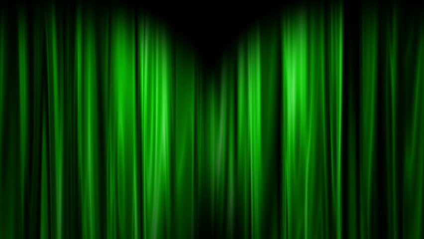 Green Curtains Open White Background Stock Footage Video