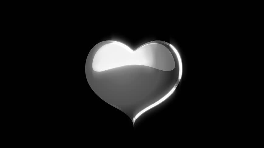 Exploding Heart. Animation Of Exploding Red Heart Shape. (b&w Matte 