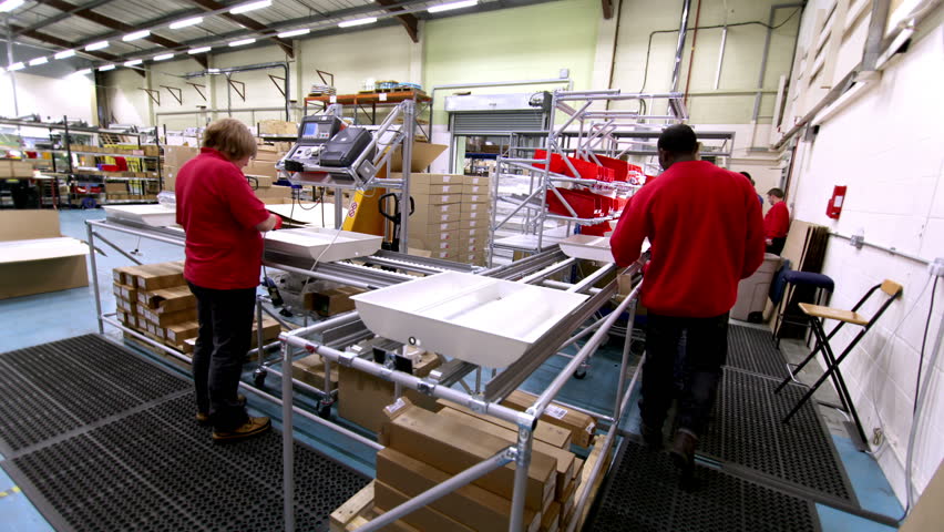 Time Lapse Manufacturing Staff In Production Factory Business. People