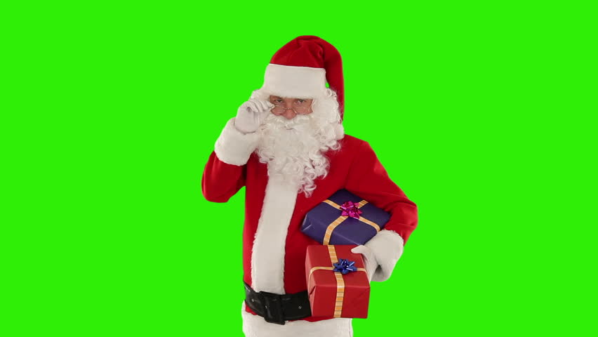 Santa Claus Holding Presents Green Screen Stock Footage Video 4669469 Shutterstock