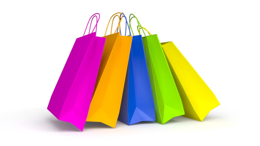 Colored Paper Shopping Bags Animation Stock Footage Video 5573303