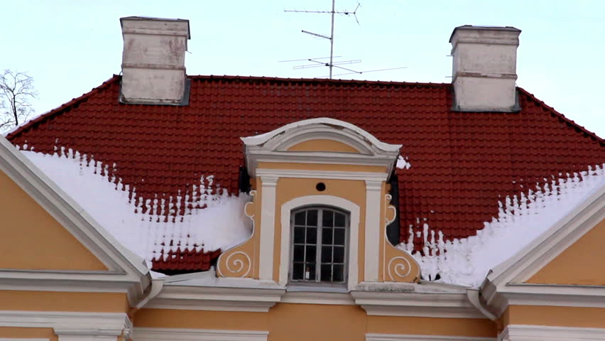 The big cream-colored old manor house in Estonia Baltic with an ...