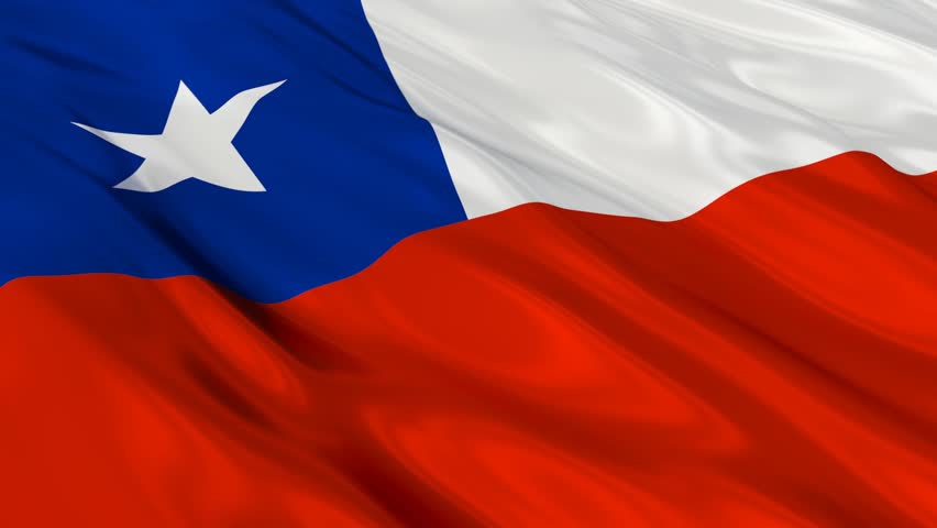 Flag Of Chile Waving In The Wind. Seamless Looping. 3d ...