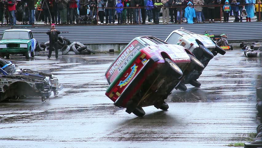 KIEV, UKRAINE - SEPTEMBER 29, 2013 - Bigfoot Crash Show. Auto Stunt ...