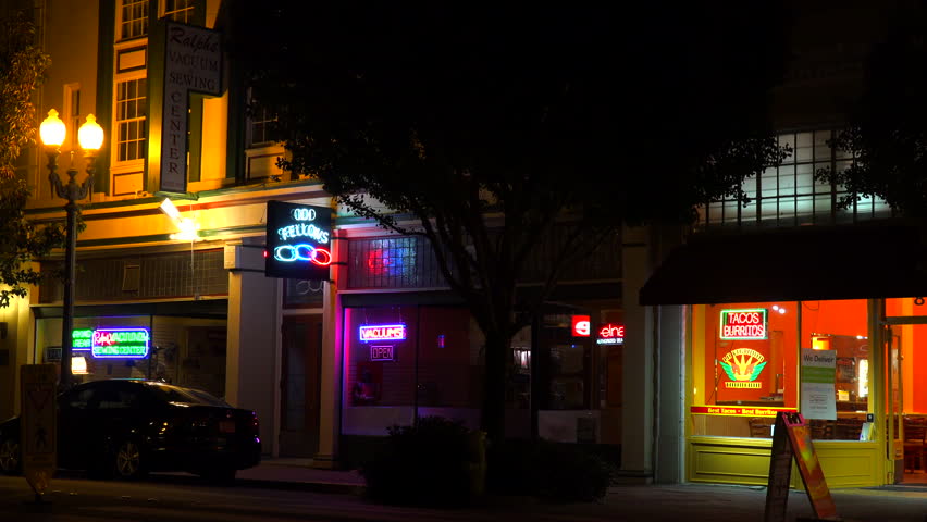 Panning Storefronts At Night Stock Footage Video 1831100 - Shutterstock