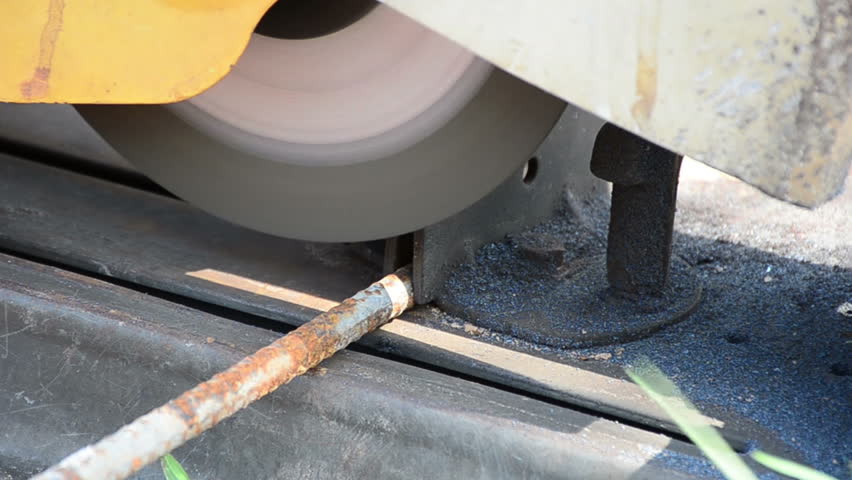 Metal Saw Cutting A Steel Rod At Working Site, Stock Footage Video