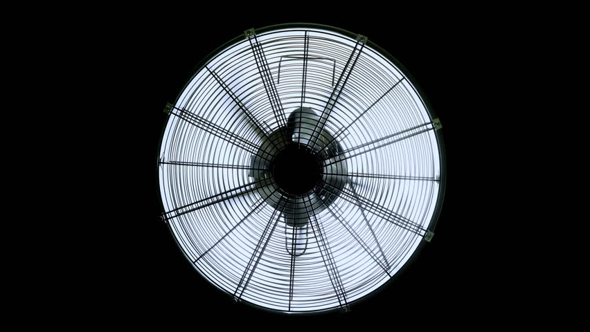 Slow Rotating Ventilation Fan. 4K UHD. Electric Fan Produce A Current ...