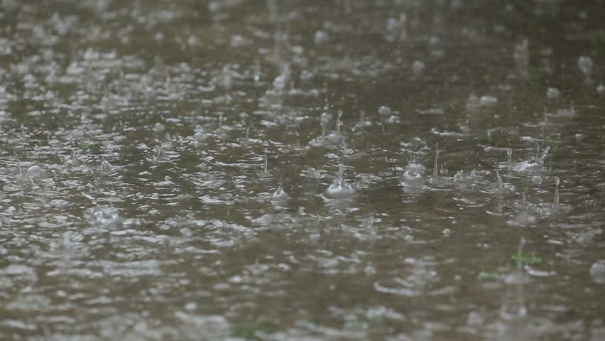 Rain Drops Rippling In A Puddle. Closeup Stock Footage Video 2454512 ...