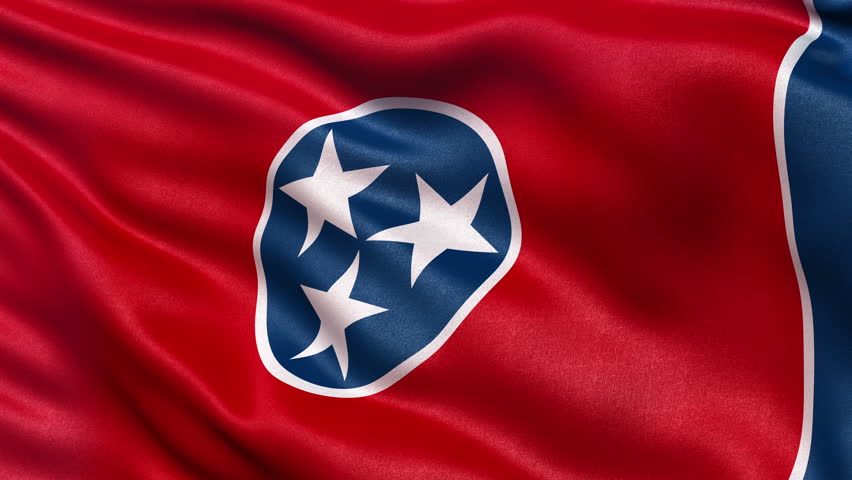 Seamless Loop Of The Tennessee State Flag With Highly Detailed Fabric ...