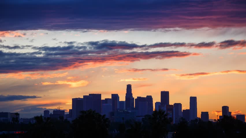 Sunrise Los Angeles City Skyline Timelapse Stock Footage Video Sunrise Los Angeles City Skyline Timelapse Stock Footage Video