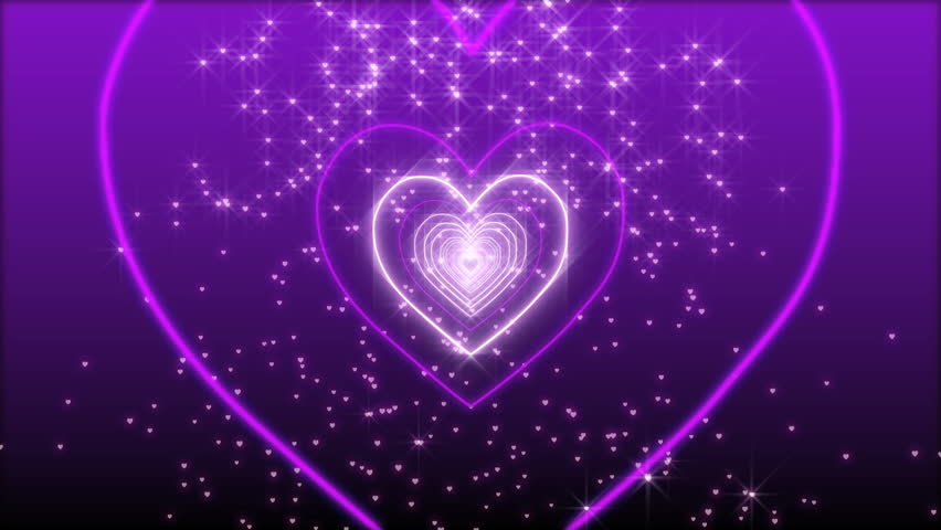 Tunnel Made Of Heart Shape Neon Light Stock Footage Video 3495002 ...