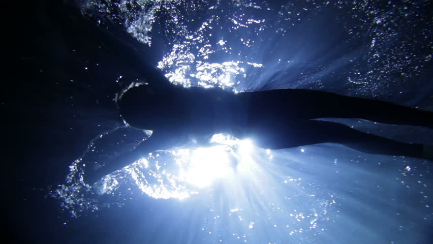 Woman With Long Hair Swimming Underwater In Clothes Stock Footage Video ...