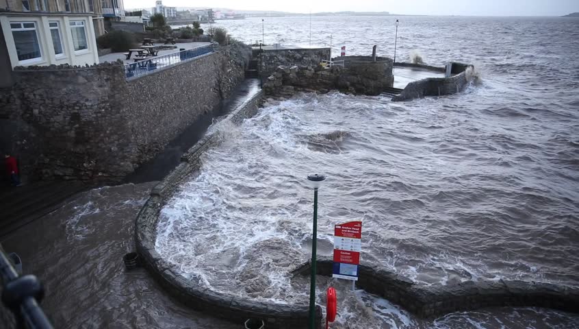 WESTON-SUPER-MARE, SOMERSET-JANUARY 3RD 2013: High Winds And Tides ...