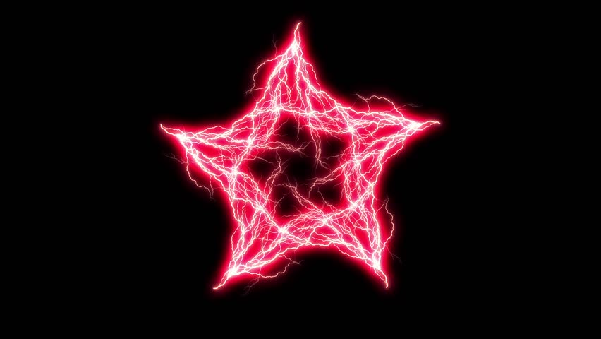 Spinning Red Pentagram With Alpha Channel / Matte. Loops Seamlessly ...