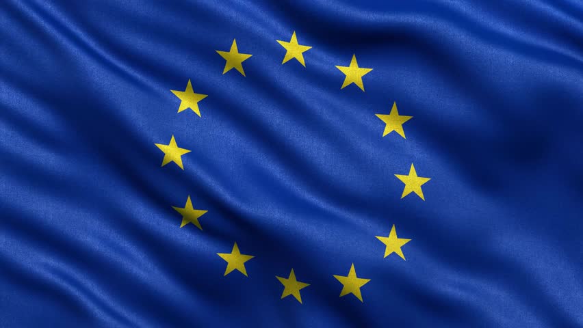 Realistic Ultra-HD flag of the European Union waving in the wind ...