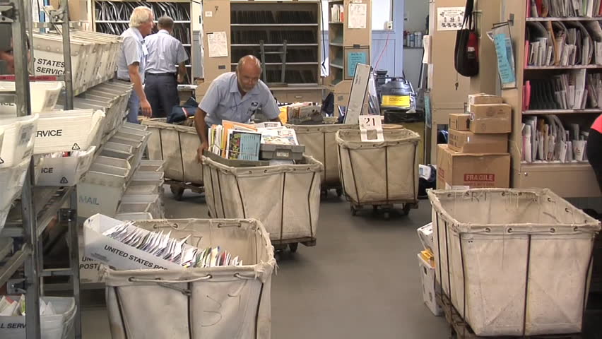 CIRCA 2000s - U.S. Mail And Packages Are Sorting At A USPS Sorting ...