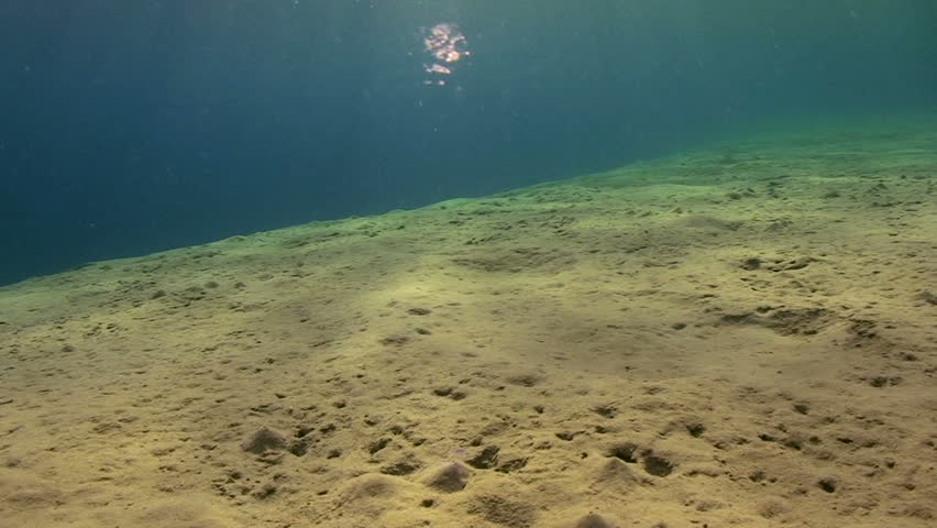 Sandy Ocean Floor With Reflections Moving To Ocean Surface And Sunrays ...