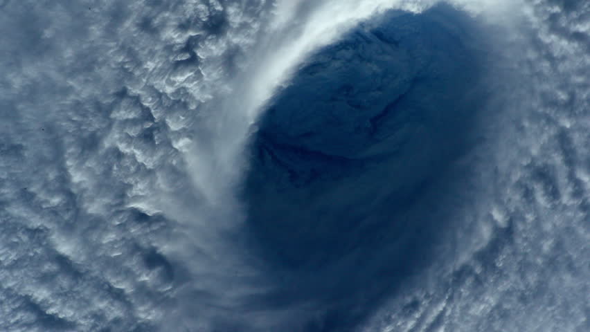 Inside The Eye Of A Hurricane / Typhoon. 4k Footage. Stock Footage ...